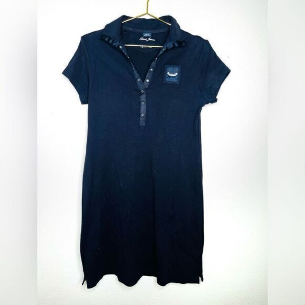 Saint James Polo Dress Navy Blue Shirt Short Sleeved Collared preppy prep tennis